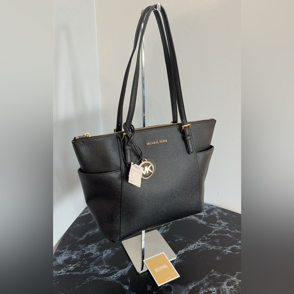 MICHAEL Michael Kors Jet Set East-West Leather Black Tote Bag AUTHENTIC NWT - Picture 5 of 9